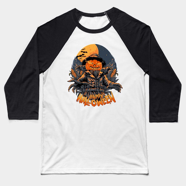 Happy Halloween Baseball T-Shirt by Rosomyat